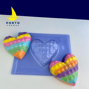 Forma de Chocolate Especial 3 Partes - Coração Popit 250g - PF1107